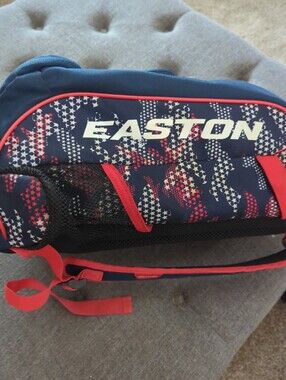Easton Game Ready Backpack Bag Baseball Softball Red White Blue Stars Pockets